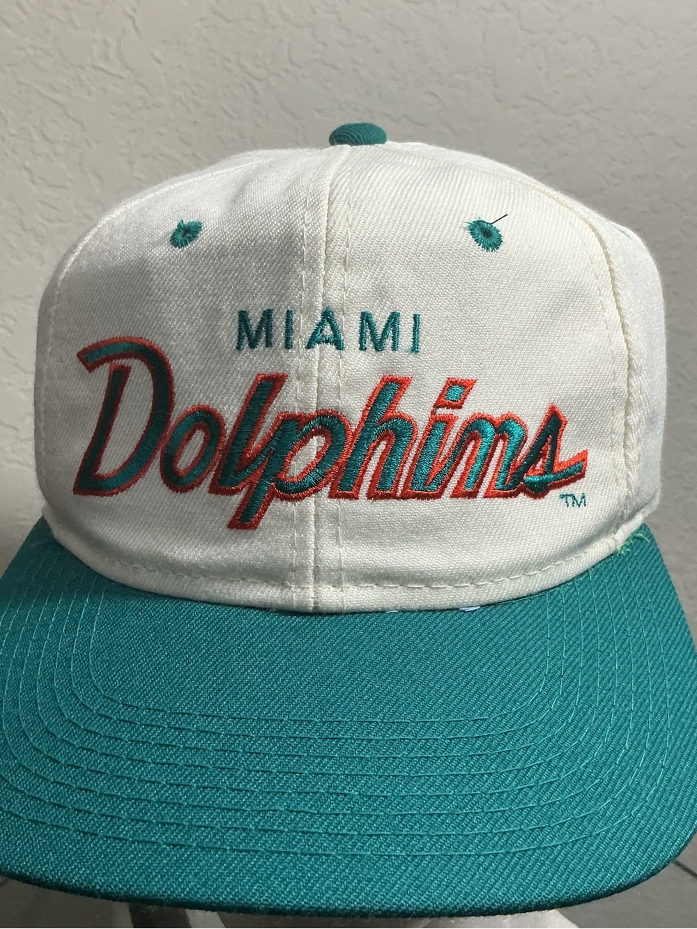 🏈Vintage 80s Sports Specialties Miami Dolphins Script Snapback Hat